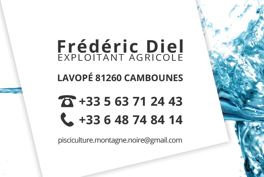 Pisciculture de Lavopé : carte de visite, verso