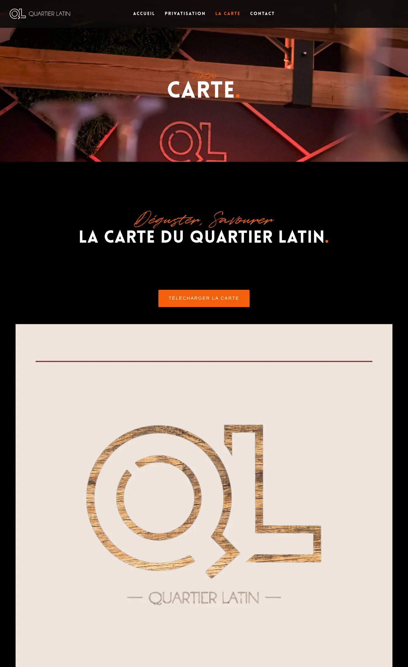 La page carte du Quartier Latin